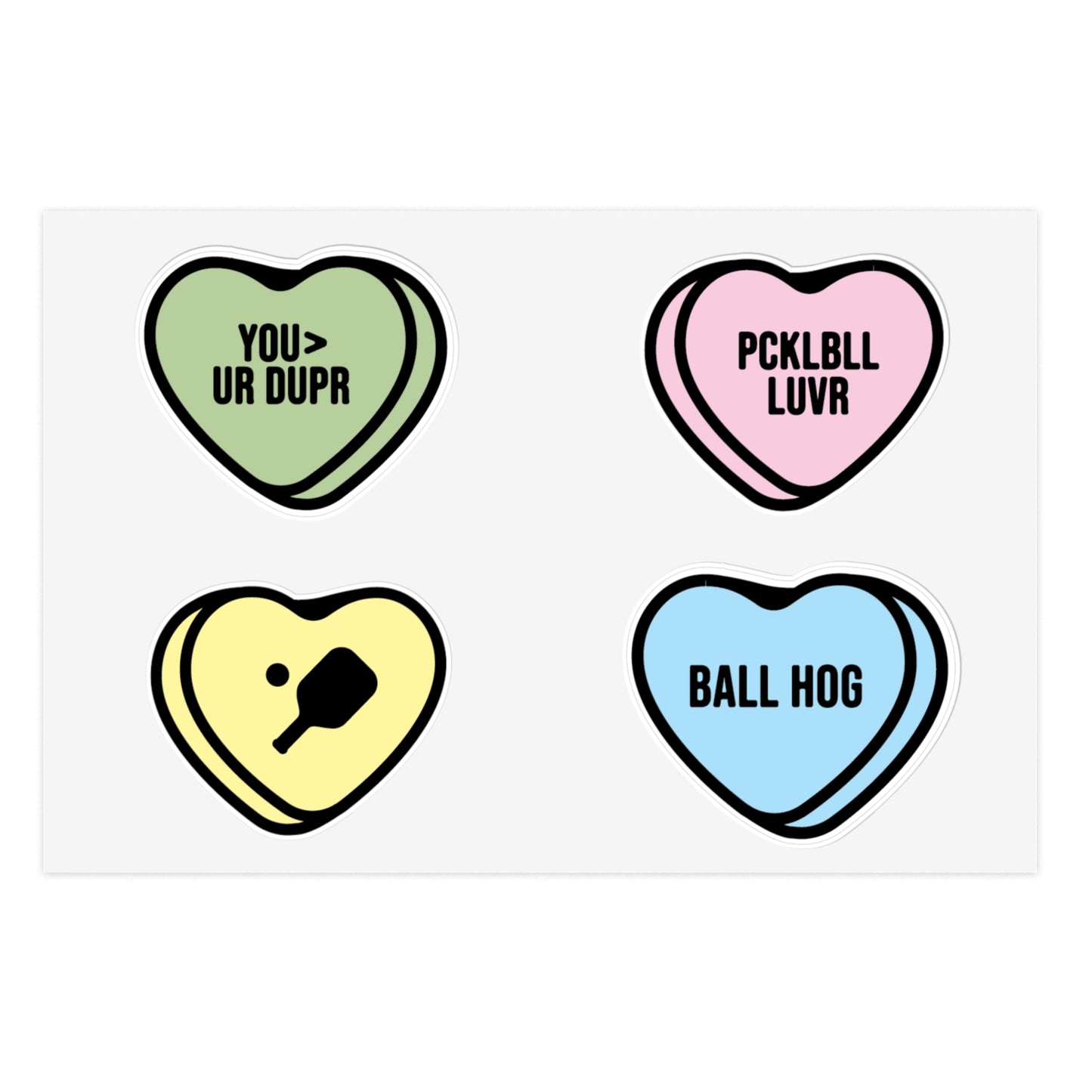 Pickleball Vday Sticker Sheet