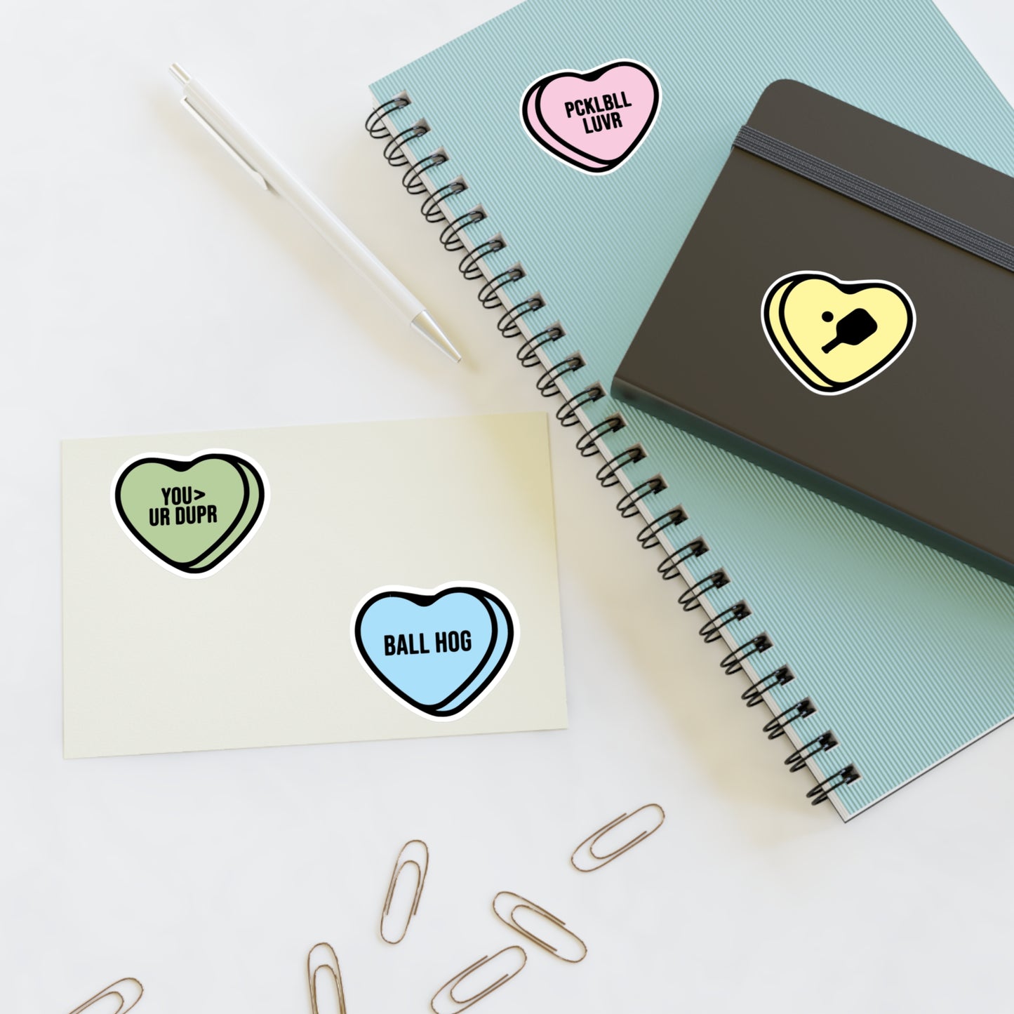 Pickleball Vday Sticker Sheet