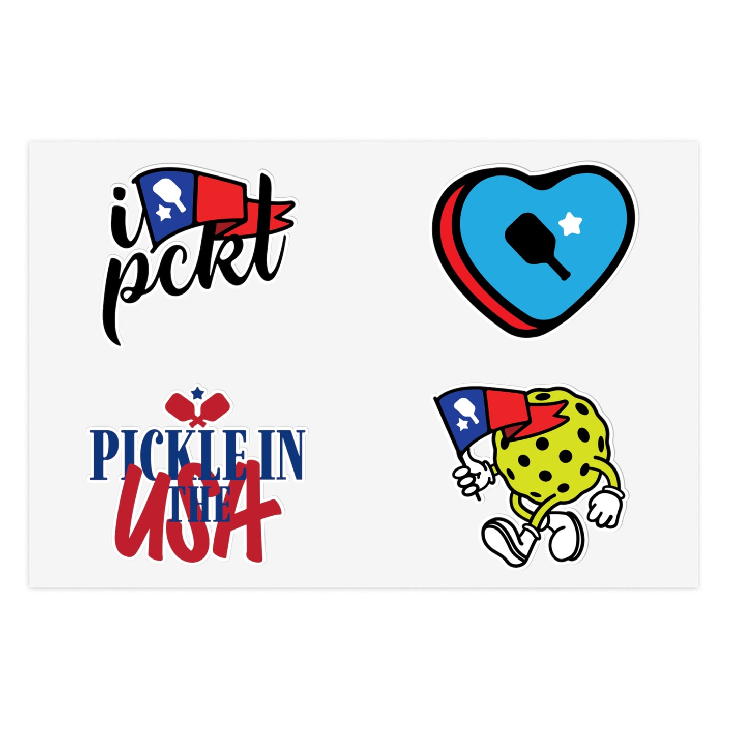 4th of July Pickleball Sticker Sheet